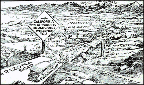 Cartoon about
 the bad desert road